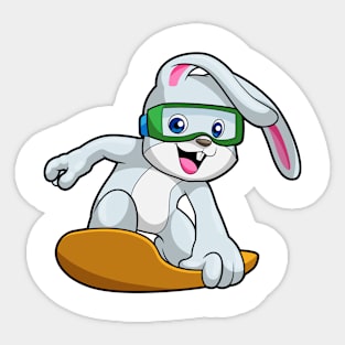 Bunny as Snowboarder with Snowboard Sticker